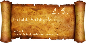 Leicht Valdemár névjegykártya